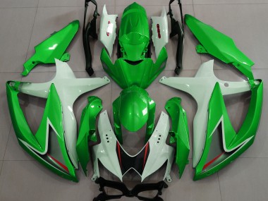 Verde Lucido & Bianco 08-10 Suzuki GSXR 600-750 Carene Moto