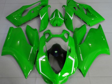 Verde Lucido & Bianco 11-14 Ducati 1199 Carene Moto