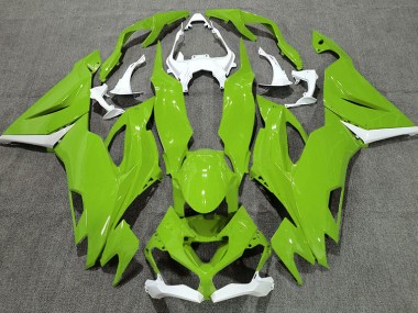 Verde Lucido & Bianco 19-23 Kawasaki ZX6R Carene Moto