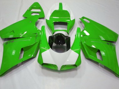 Verde Lucido & Bianco 93-05 Ducati 996 748 916 998 Carene Moto