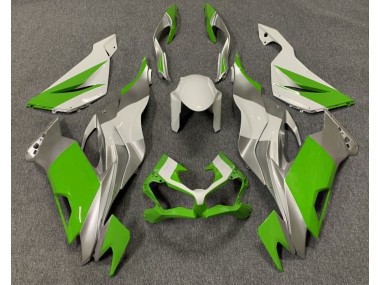 Verde Lucido Bianco & Argento 19-23 Kawasaki ZX6R Carene Moto
