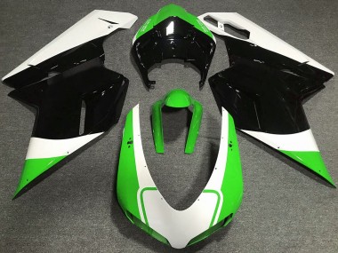 Verde Lucido Bianco & Nero 07-14 Ducati 848 1098 1198 Carene Moto