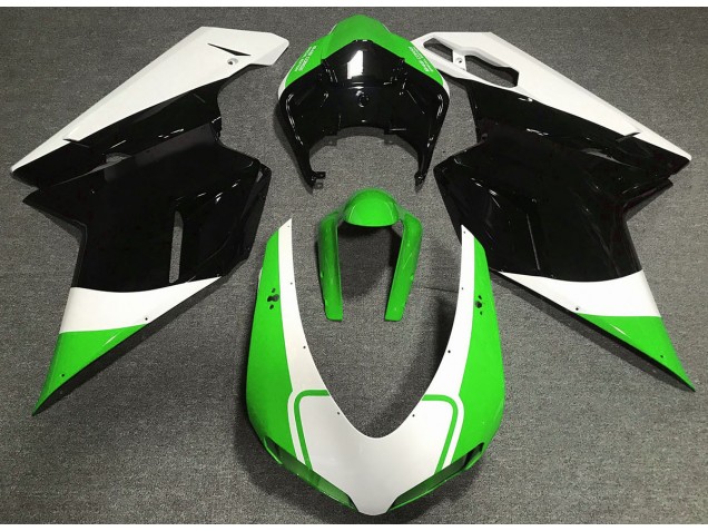 Verde Lucido Bianco & Nero 07-14 Ducati 848 1098 1198 Carene Moto Verde Lucido Bianco & Nero 07-14 Ducati 848 1098 1198 Carene Moto
