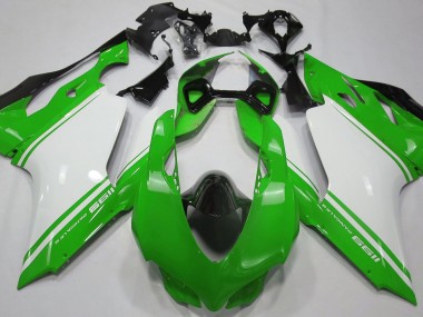 Verde Lucido Bianco & Nero 11-14 Ducati 1199 Carene Moto