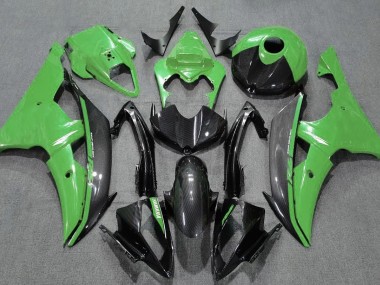 Verde Lucido & Fibra Di Carbonio 08-16 Yamaha R6 Carene Moto
