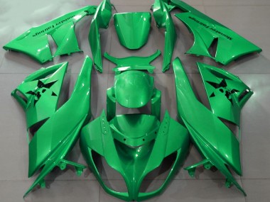 Verde Lucido & Loghi Personalizzati 09-12 Kawasaki ZX6R Carene Moto