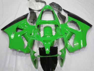 Verde Lucido & Nero 00-02 Kawasaki ZX6R Carene Moto