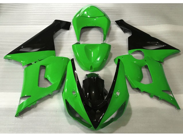 Verde Lucido & Nero 05-06 Kawasaki ZX6R Carene Moto