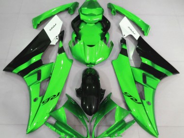 Verde Lucido & Nero 06-07 Yamaha R6 Carene Moto