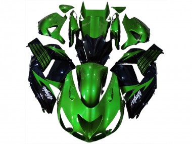 Verde Lucido & Nero 06-11 Kawasaki ZX14R Carene Moto