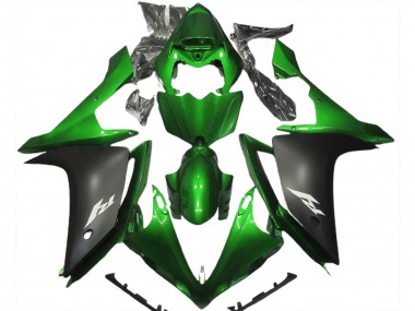 Verde Lucido & Nero 07-08 Yamaha R1 Carene Moto