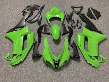 Verde Lucido & Nero Opaco 07-08 Kawasaki ZX6R Carene Moto