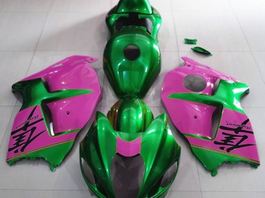 Verde Lucido & Rosa 97-07 Suzuki GSXR 1300 Carene Moto