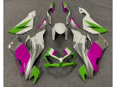 Verde Lucido Rosa & Argento 19-23 Kawasaki ZX6R Carene Moto