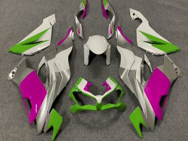 Verde Lucido Rosa & Argento 19-23 Kawasaki ZX6R Carene Moto
