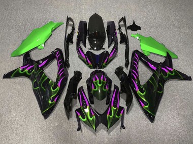 Verde & Magenta Fiamma 08-10 Suzuki GSXR 600-750 Carene Moto