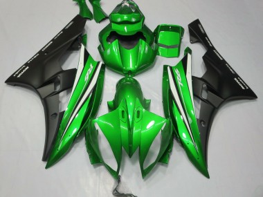 Verde Nero & Bianco 06-07 Yamaha R6 Carene Moto