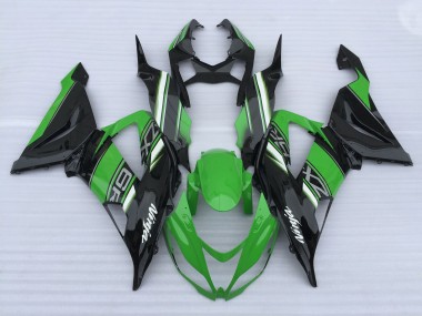 Verde & Nero Lucido 13-18 Kawasaki ZX6R Carene Moto