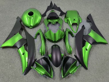 Verde & Nero Opaco 08-16 Yamaha R6 Carene Moto