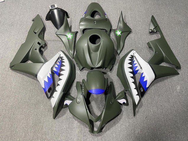 Verde Opaco & Blu Squalo 07-08 Honda CBR600RR Carene Moto