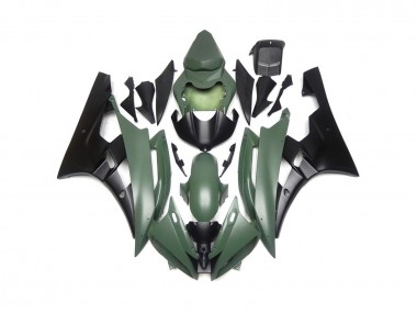 Verde Opaco & Nero Personalizzati 06-07 Yamaha R6 Carene Moto