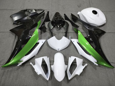 Verde Personalizzato In Bianco & Nero 08-16 Yamaha R6 Carene Moto
