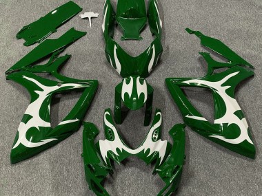 Verde Scuro & Bianco 06-07 Suzuki GSXR 600-750 Carene Moto