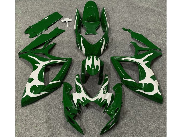 Verde Scuro & Bianco 06-07 Suzuki GSXR 600-750 Carene Moto Verde Scuro & Bianco 06-07 Suzuki GSXR 600-750 Carene Moto