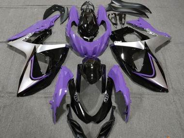 Viola Argento & Nero 09-16 Suzuki GSXR 1000 Carene Moto