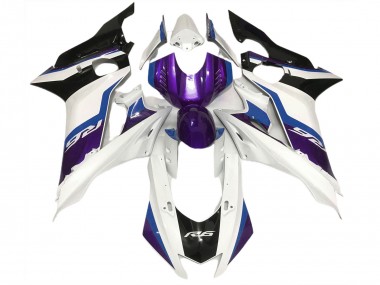 Viola & Bianco Lucido 17-21 Yamaha R6 Carene Moto