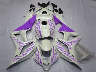 Viola Fiamma Su Bianco 07-08 Honda CBR600RR Carene Moto