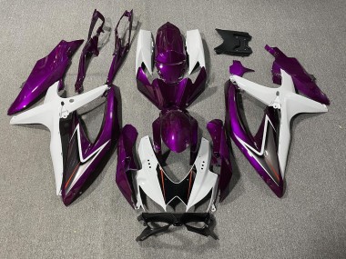 Viola Lucido & Bianco 08-10 Suzuki GSXR 600-750 Carene Moto