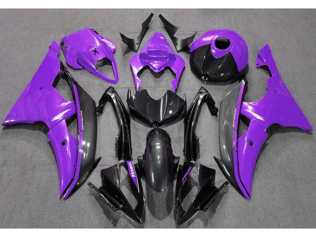 Viola Lucido & Fibra Di Carbonio 08-16 Yamaha R6 Carene Moto Viola Lucido & Fibra Di Carbonio 08-16 Yamaha R6 Carene Moto
