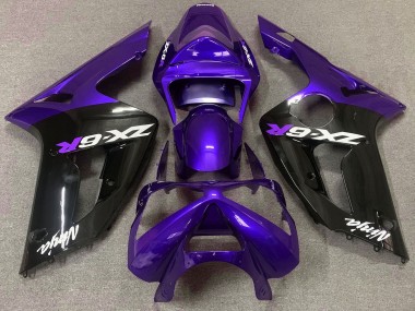 Viola Lucido & Nero 03-04 Kawasaki ZX6R Carene Moto