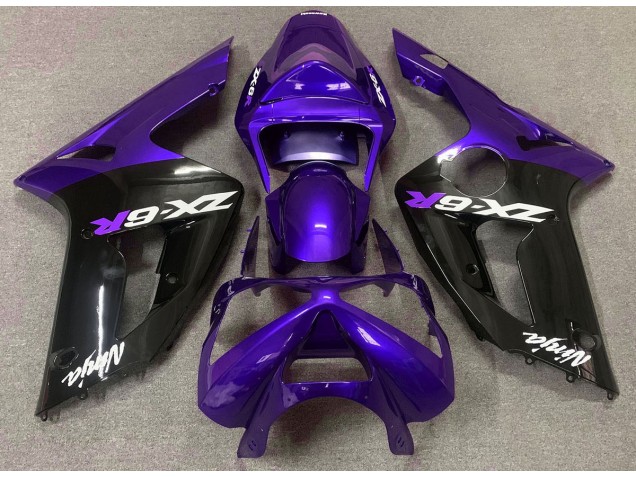 Viola Lucido & Nero 03-04 Kawasaki ZX6R Carene Moto Viola Lucido & Nero 03-04 Kawasaki ZX6R Carene Moto