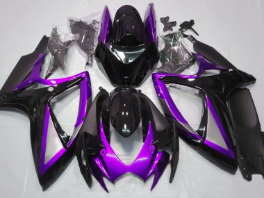 Viola Lucido & Nero 06-07 Suzuki GSXR 600-750 Carene Moto