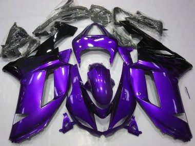 Viola Lucido & Nero 07-08 Kawasaki ZX6R Carene Moto