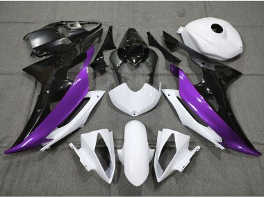Viola Personalizzato In Bianco & Nero 08-16 Yamaha R6 Carene Moto