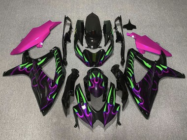 Viola & Verde Fiamma 08-10 Suzuki GSXR 600-750 Carene Moto
