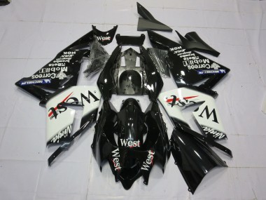 West Bianco Nero 04-05 Kawasaki ZX10R Carene Moto