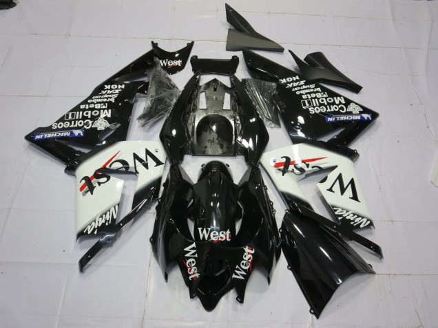 West Bianco Nero 04-05 Kawasaki ZX10R Carene Moto West Bianco Nero 04-05 Kawasaki ZX10R Carene Moto