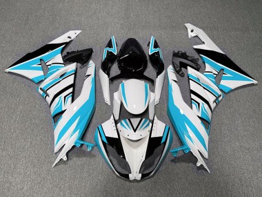 Zag Azzurro Bianco & Nero 09-12 Kawasaki ZX6R Carene Moto